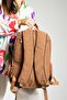 Unisex Tan School Bag, Large Size 16 Inches, Waterproof Crinkle Fabric 47X30Cm - 2