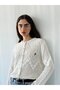 Embroidered Romantic Cardigan for Women in Light Sand - 6