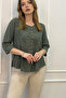 100% Organic Cotton Women's Authentic Blouse with Embroidered Front and Button Detail - 5