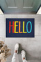 Modern Digital Print Doormat - Vibrant Colors with Hello Lettering - Front Door Mat