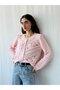 Embroidered Romantic Cardigan for Women in Pink - 5