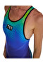 Tyr Women's Racing Swimsuit Venzo Phantom Open Back Royal Lime Black - 5