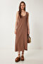 Sleeveless Basic Summer Knitted Dress Lcr0057 Brown - 2