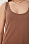 Sleeveless Basic Summer Knitted Dress Lcr0057 Brown - 6