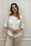 100% Organic Cotton Women's Authentic Blouse with Embroidered Front and Button Detail - 4