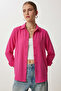 Comfortable Fit Viscose Shirt Lto0032 Dark Pink - 2