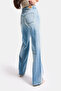 Women's Denim Color 4S6-32 Straight Fit High Waist Denim Jeans - 2