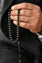 Men's Kuka Prayer Beads with Brass Embellishments and Black Metal Beads, Wrist Length - 4