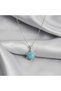 Steel Necklace Silver Color Blue Stone Turtle Figured Women's Necklace 316L - 5
