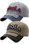 Unisex Vintage Bhola Embroidered Adjustable Baseball Cap Hat Set of 2