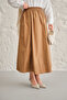 Women's Elastic Waist Crinkle Skirt Mink