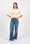 Women's Yellow Short Sleeve T-Shirt with Gathered Sides - H6085 - 5