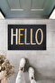 Modern Digital Print Doormat - Dark Premium Design with Hello Written - Front Door Mat