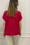 100% Organic Cotton Women's Asymmetrical Front Blouse with Sequin Detail - 2
