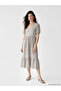Mixed V-Neck Floral Balloon Sleeve Layered Dress - 2