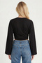 Spanish Sleeve Gathered Modal Blouse Lmw0034 Black - 5