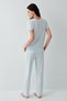 Women's V-Neck, Pocketed, Lace Detailed Sleeves and Cuffs Boxed Pajama Set – 50% Cotton 50% - 3