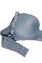 Women's Blue Corduroy Underwire Non-Padded Bra - 3