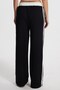 Women's Relax Fit Comfortable Cut, Lace-Up Waist, Elastic Stripe Detail, Double Pockets, Black Trousers - 6