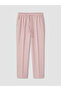 Pink Elastic Waist Carrot Cut Women's Trousers - 3