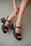 Vesna Genuine Leather Sandals with Open Front and Ankle Strap and Elastic Back - Aci Brown - 2