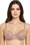 Women's Skin Color Ribbed Fabric Underwire Non-Padded Bra