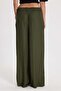 Women's relaxed fit khaki trousers with drawstring waist and elasticated wide leg - 6