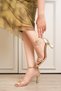 Gold Gold Women's Evening Dress Shoes Double Strap Ankle Strap Thick Heeled Sandals - 4