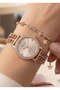 Milano Women's Rose Gold Chain Cord Stone Minimal Wristwatch 2 Years Warranty