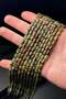 Ideal Size Flowing Green Tones Crimped Amber Prayer Beads