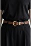 Women's Tan Belt with Gold Buckle - 5