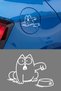 Funny Cat Fuel Tank Cover Sticker – Car Decorative Auto Decal 15X11Cm