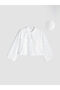 Ekru embroidered poplin women's shirt from gulis clothing