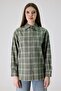 Women's Green Plaid Shirt Regular Fit Lumberjack Shirt - 2
