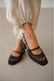 Delis Knitted and Ankle Adjustable Buckle Detail Thick Heel Women's Sandals - Black - 2