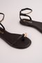 Maldi̇v Flip-Flop Gold Metal Detailed Ankle Strap Flat Women's Sandals - 3