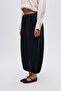 Women's Draped Trousers with Elastic Waist and Narrowing Cuffs - 2