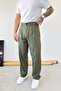 Khaki Pile Detail Premium Fabric Trousers - 2