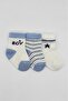 3-Piece Combed Cotton Boy and Girl Socks Bs10114 Blue - 4