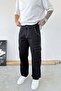 Black White Stitching Cargo Baggy Pants
