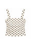 Ecru Strappy Drape Detailed Polka Dot Crop Blouse Alc-X15484 - 6