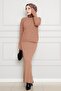 Lace Embroidered Gilet Knitwear Set-Milk Coffee - 2