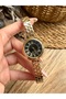 Roman Numeral Gold Inside Black Women's Wristwatch - 3