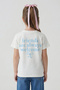 Girl's Thin Bow Embroidered Cotton T-Shirt - 2