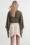 Green Boat Neck Chiffon Blouse with Scarf Detail Alc-X15493 - 5