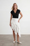 Black V-Neck Transparent Blouse with Tie Detail Alc-X15494 - 3
