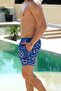 Quick-Drying Patterned Men's Swim Shorts with Pockets-26157 - 2