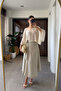 Special Imported Series Elastic Waist 100% Linen Skirt - Beige - 2