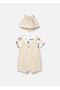Baby Hat Short Jumpsuit Set Beige 1608