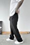 Black Modal Fabric Baggy Pants - 3